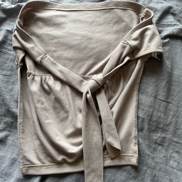 Beige Ribbed Tube Top - Picture 2 of 3